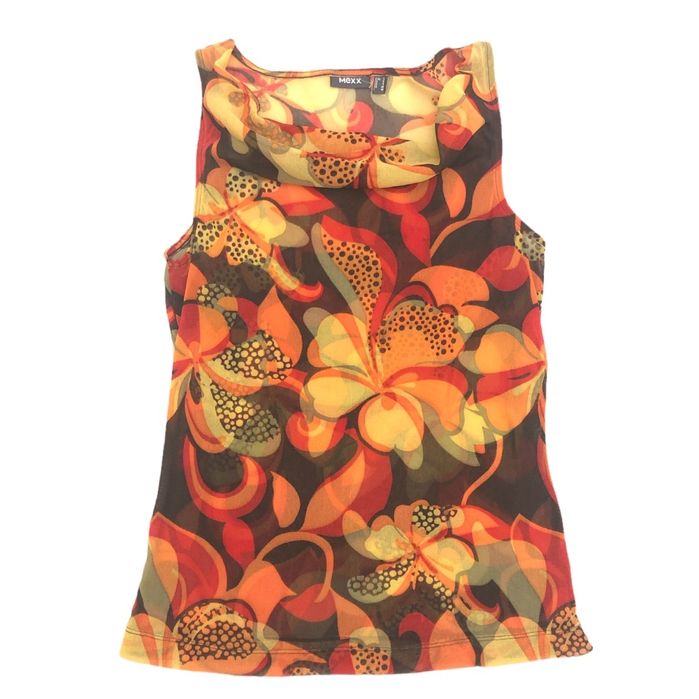 Vintage Mesh Cowl Neck Tank Top
